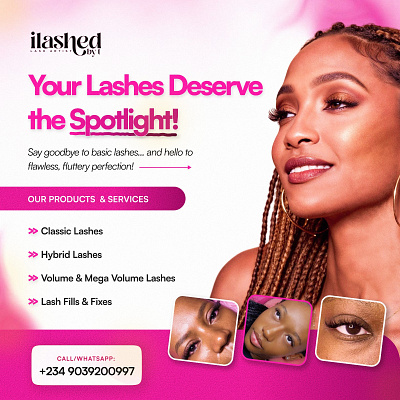 Business Flyer Design For A Lash Fixing and Sale Business flyer graphic design social media ad