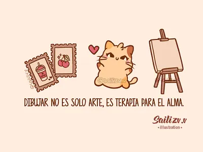 Art Cute Cat by sailizv.v adorable adorable lovely artwork concept creative cute art design digitalart illustration