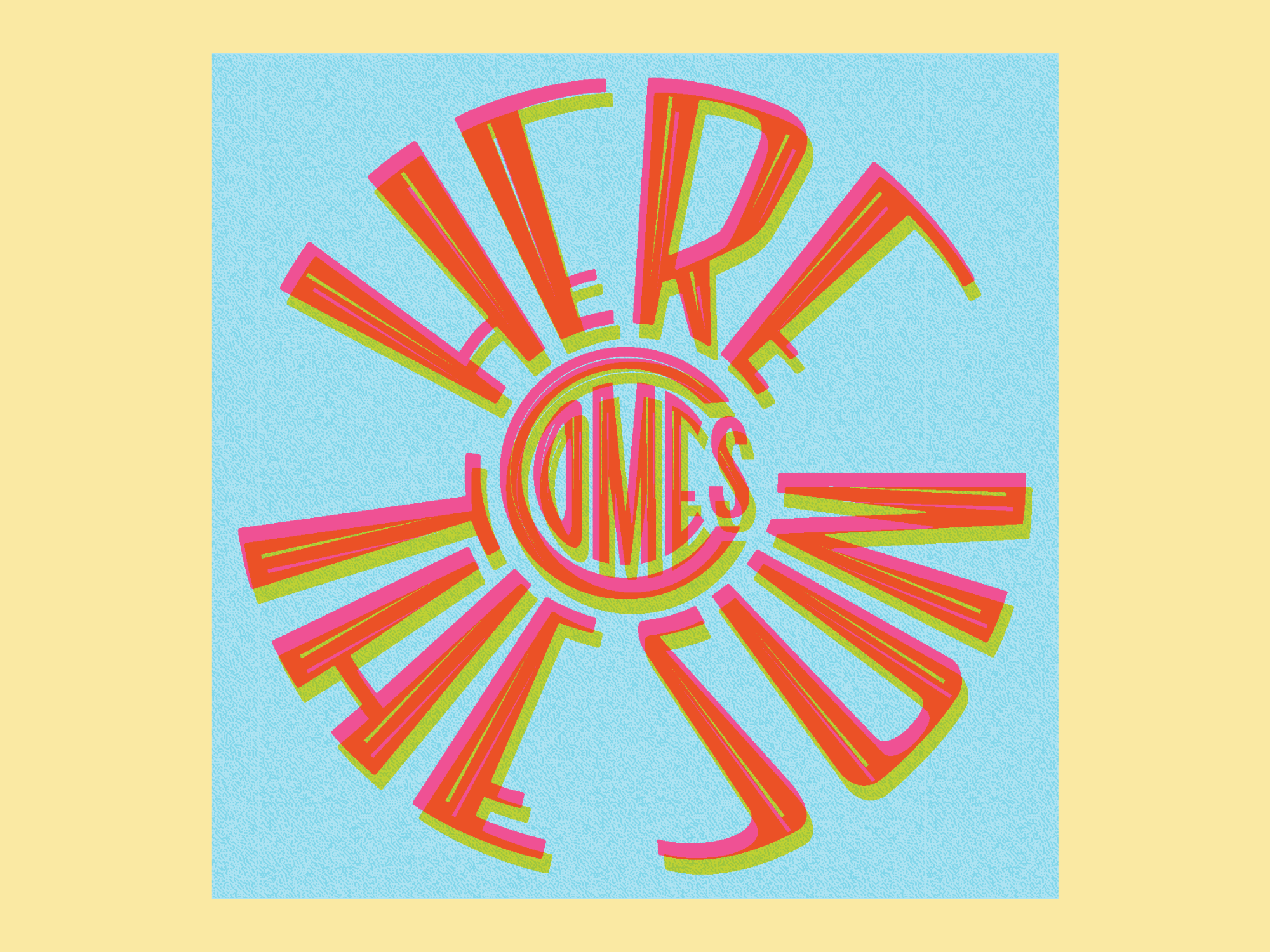 “Here Comes the Sun” Lettering piece 70s graphic design greeting card hand lettering illustration lettering licensing retro retro album retro le retro lettering type typography