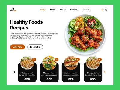 Food & Healthy Website Landing Page Hero Section app branding creative food ui figma food food app ui food branding design food website fooddesign fresh food web design healthy food ui herosection landingpage modern ui design online food ordering ui organic food landing page restaurant website ui ux webdesign