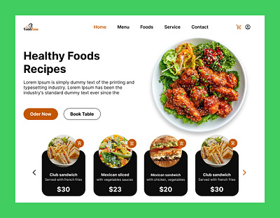Food & Healthy Website Landing Page Hero Section app branding creative food ui figma food food app ui food branding design food website fooddesign fresh food web design healthy food ui herosection landingpage modern ui design online food ordering ui organic food landing page restaurant website ui ux webdesign