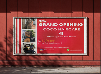 Coco Haircare Billboard billboard branding graphic design mockup