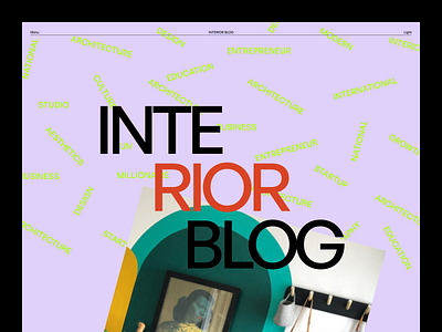 Interior design blog website - Header agency architecture art direction article big typography blog concept header hero interior minimalist modern news redesign tanim typographic ui ux web design website