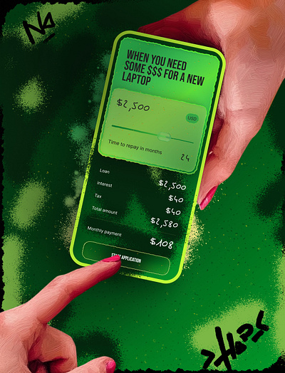 Green is more b2c banking calculator figma fintech graphic design green ios loan ui ux