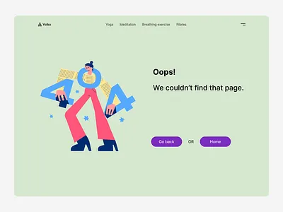 404 Error Page design 404 button call to action colors cta design error figma fun green illustration lazare gobejishvili logo navbar playful typography ui uiux ux website