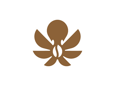 coffee octopus logo animal logo bean logo branding coffee logo coffee octopus logo coffeshop logo design graphic design illustration logo octopus bean coffee logo vector