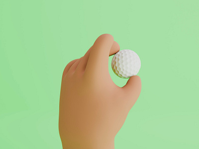 3D Hand & Golf Ball 3d 3dblender 3drender blender blender3d creative cycles design golf golfball graphicdesign hand materials modeling rendering shading trend
