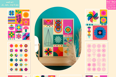 Retro Risograph Geometry Creator art creator