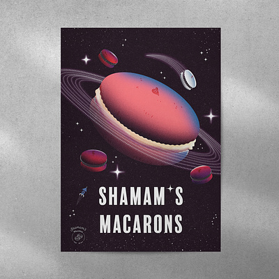 Shamam's Macarons Poster for Festival backery cosmic graphic design illustration macarons poster texture