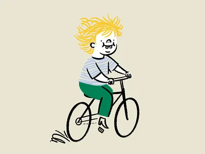 Big wheels, bigger heart 🚲 bike boy design doodle funny illo illustration lol sketch