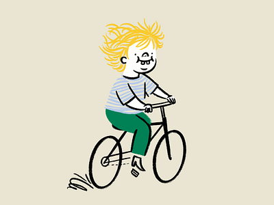 Big wheels, bigger heart 🚲 bike boy design doodle funny illo illustration lol sketch