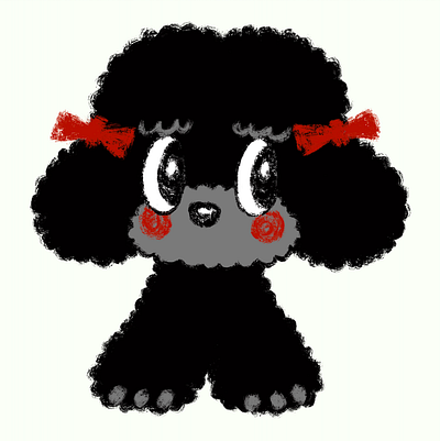 Black Toy Poodle animal character character design dog illustration pet toy poodle