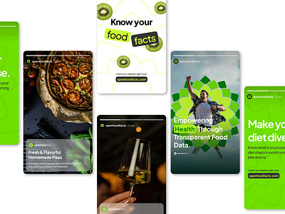 Social Media Branding - Open Food Facts asset branding desain design food graphic design identity instagram instagram story logo media minimalism social social media social media branding story visual