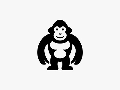 Gorilla agency animal ape black branding elegant emblem fitness geometric gorilla icon illustration jungle monkey nature negative space symbol teamographic wildlife zoo