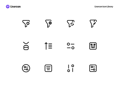 Filter & Sort - Uxercon Icon Library animation design digital figma filter filterandsort filtercomponent icon icon design line icon logo motion graphics sort sort icon sortcomponent technology ui uiux ux uxercon