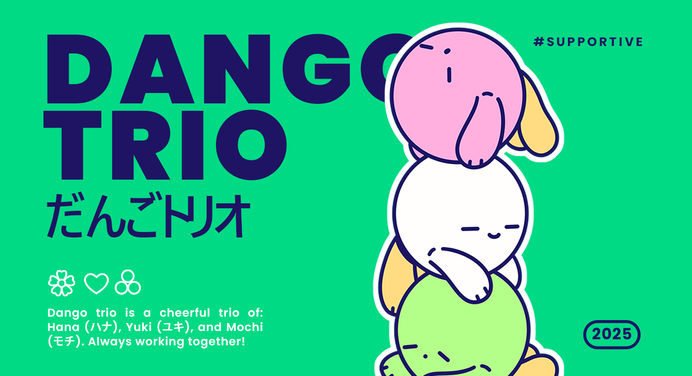 DANGO TRIO - Cartoon Character animation branding branding mascot cartoon cartoon character character branding creature cute cartoon cute mascot dango design graphic design illustration japaneses branding kawaii logo mascot mascot cartoon procreate ui