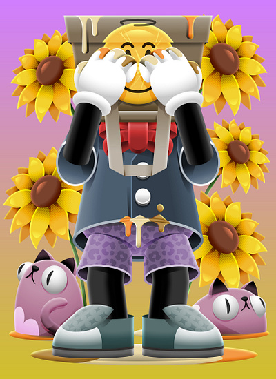Silent Bloom abstract artwork cartoon character character design colorful cute digital art digital drawing digital illustration drawing graphic design illustration illustration art illustrations pop smile vector vector illustration vintage