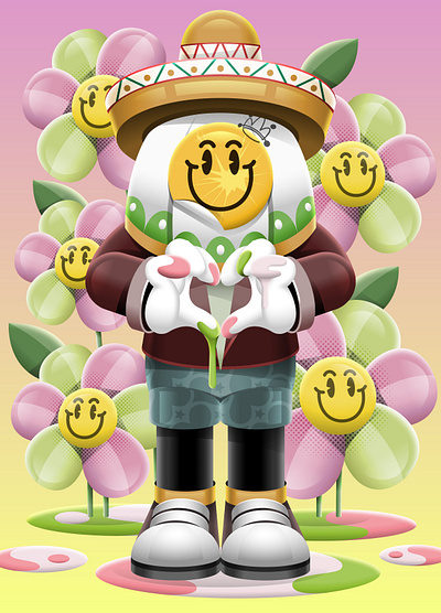 The Joy of Nature abstract artwork cartoon character character design colorful cute digital art digital drawing digital illustration drawing graphic design illustration illustration art illustrations pop smile vector vector illustration vintage