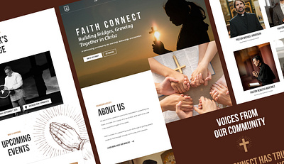 Faith Connect - Church & Religion Landing Page charity chirst church community design event faith fundraising graphic design mobile ngo nonprofit religion sermons ui uikits ux website