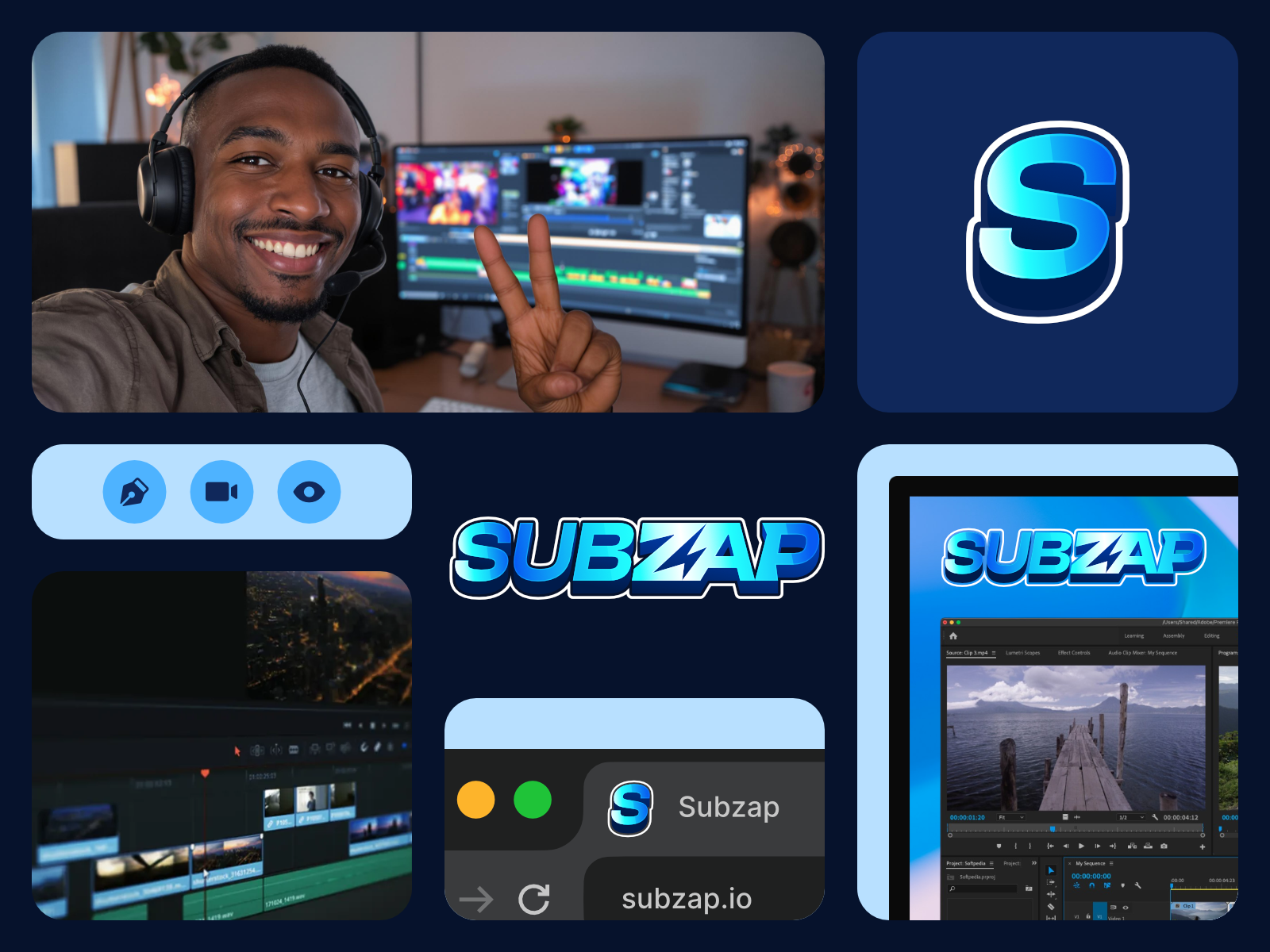 Logo Design ✦ Subzap graphic design logo