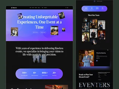 Hosteve - Weddings & Events Website Template agency website animation business website event event management agency event production event website events website template templates webflow template webflow templates