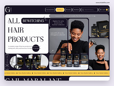 Haircare Product Website - Landing Page Design hairstyle landing page shop ux women