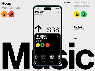 Music AI Mix book dashboard dj fashion illustration interface minimal mobile music news os slide song sound