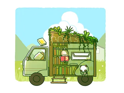 Book Truck illustration