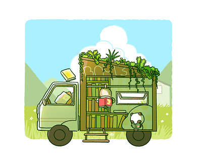Book Truck illustration
