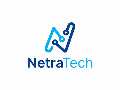 Netra Tech ai branding branding identity circuit graphic design health learning logo machine open rebrand rebranding redesign tech vector