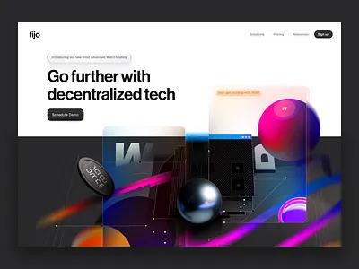 Website for decentralized tech & Web3 hosting crypto development landing page outcrowd ui ux web web design web development web3 webflow website