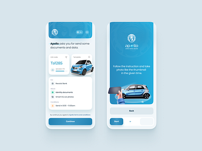 Apollo - Online review service app blockchain blue branding car crypto data design document fintech health insurance insurtech saas service token ui ux