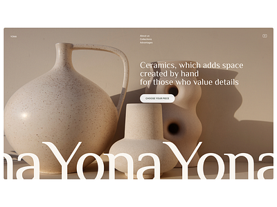 Landing page for ceramic production branding design development site figma graphic design illustration site ui uiux website