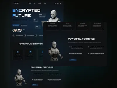 Data Protection Dark Futuristic Landing Page about us blog card cloud cyber cybersecurity dark dashboard data security devops ecommerce encryption futuristic hacker illustration network security security table tech technology