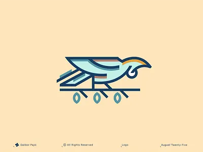 Tui Bird animal bird of paradise branch branding bush colors fly geometry graphic design icon illustration leaf logo minimal nature new zealand outdoors song wild life wings