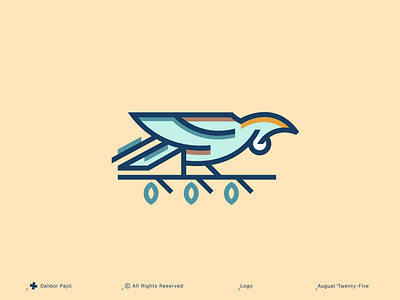 Tui Bird animal bird of paradise branch branding bush colors fly geometry graphic design icon illustration leaf logo minimal nature new zealand outdoors song wild life wings