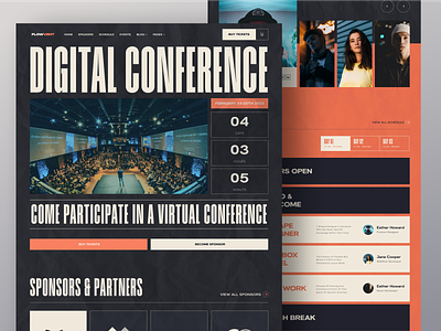 Event & Conference Website Design bold type brutal conference event event booking event landing page festival homepage landingpage layout meet up speakers summit ticket typography ui webdesign webflow website design workshop