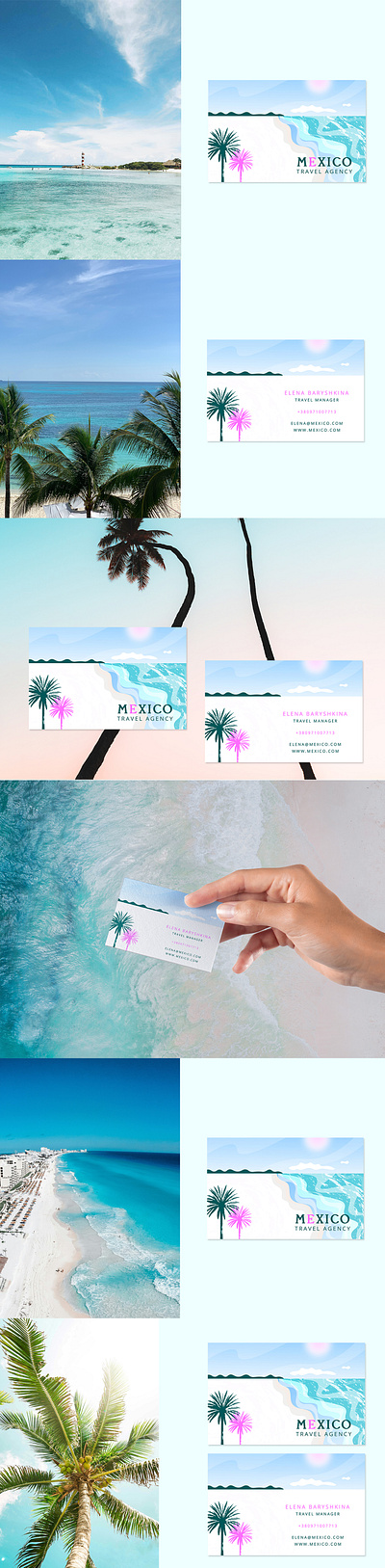 Business Card For Travel Agency business card card caucun design graphic design illustration mexico sea summer tourism travel travel agency vacation