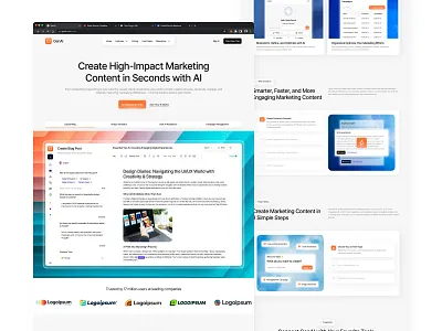 GenAI - Generative AI Website (Landing Page) ai agent ai copywriting ai platform ai website artificial intelligence blog generator chatbot ai customer stories generative ai image generator integration page landing page pricing page product page redesign website responsive design saas text generator web design website