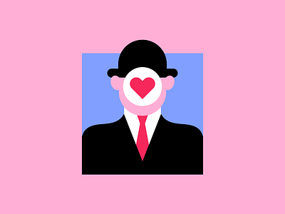 Like design editorial face flat heart icon illustration like magritte minimal simple ui vector