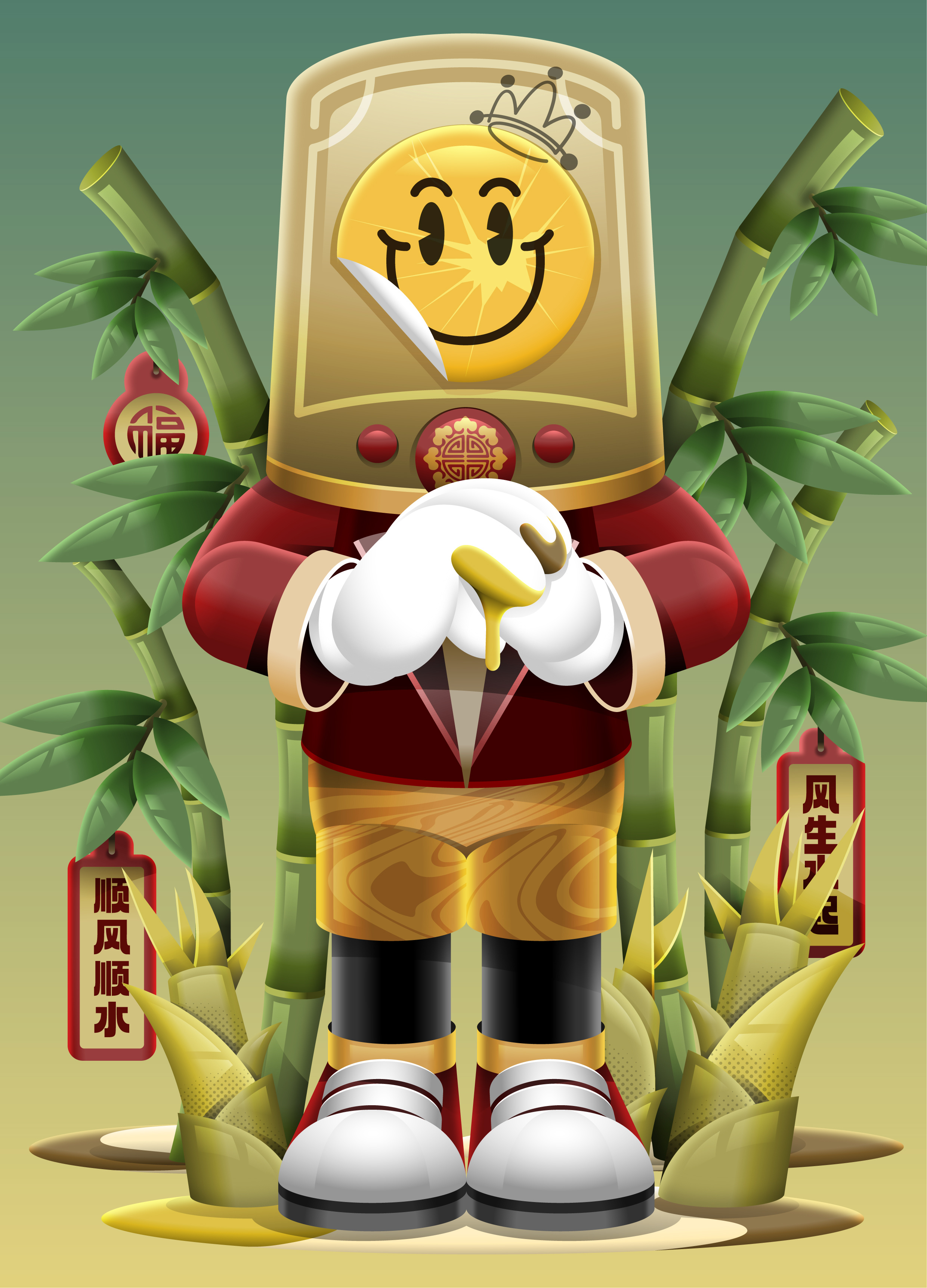 Bamboo Brings Peace, Dream of Symbiosis abstract artwork cartoon character character design colorful cute digital art digital drawing digital illustration drawing graphic design illustration illustration art illustrations pop smile vector vector illustration vintage