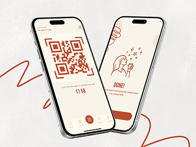 Mobile app, loyalty program - Coffee shop (cafe’) application clean coffee app design loyalty program mobile mobile app mobile experience navigation responsive reward reward points scan qr success ui ux