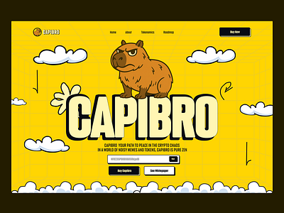 $CAPIBRO - crypto meme mem token Nina Marinenko crypto cryptocurrency design funny website graphic design illustration mem meme meme coin meme coin design meme coin website meme landing page meme token memecoin page meme coin website ui