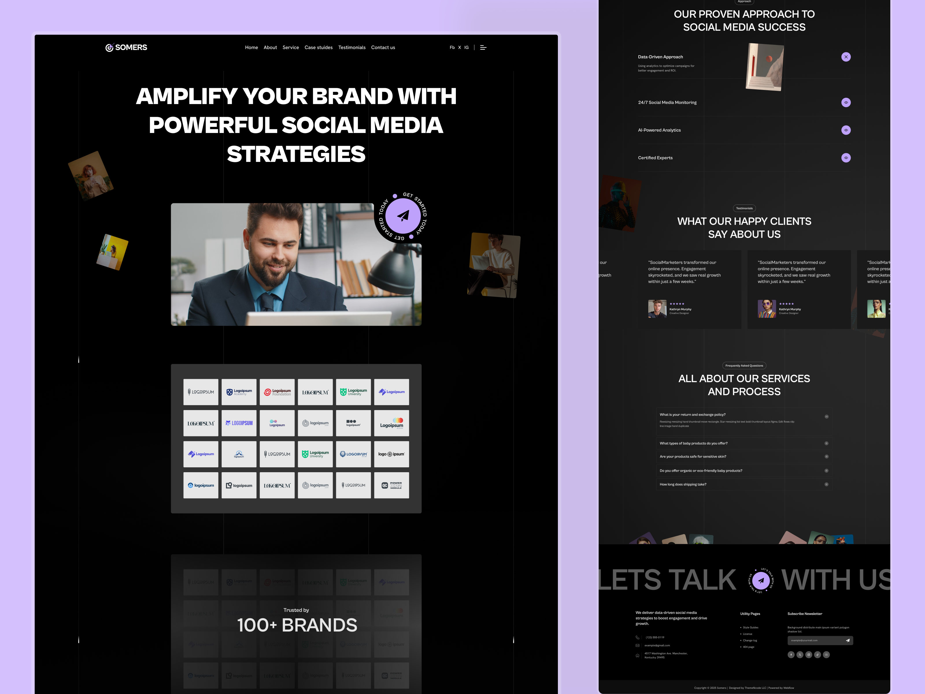 Marketing Agency Website Design - Somers agencies agency website design marketing agency product design services website template startup technology website template ui design ux design web design webflow