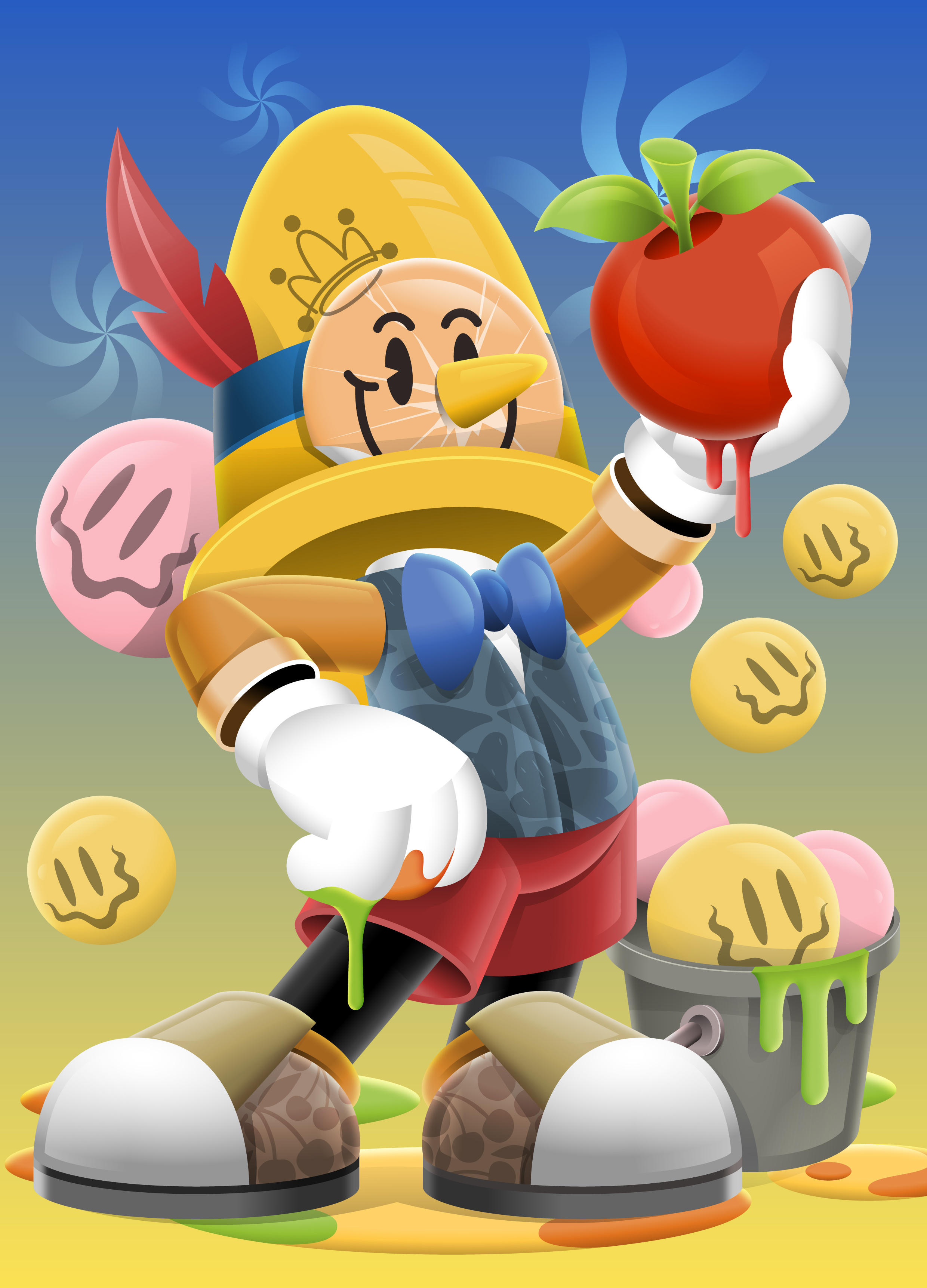 Pinocchio's Temptation abstract artwork cartoon character character design colorful cute digital art digital drawing digital illustration drawing graphic design illustration illustration art illustrations pop smile vector vector illustration vintage