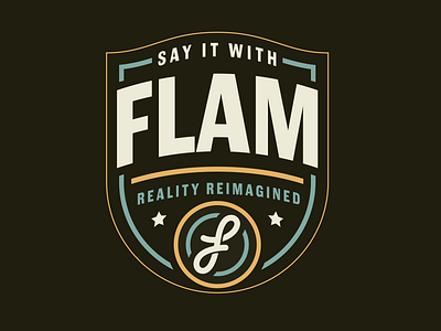 Flam Merch Jan '23 badge design flam graphic design illustration logo merch design merchandise