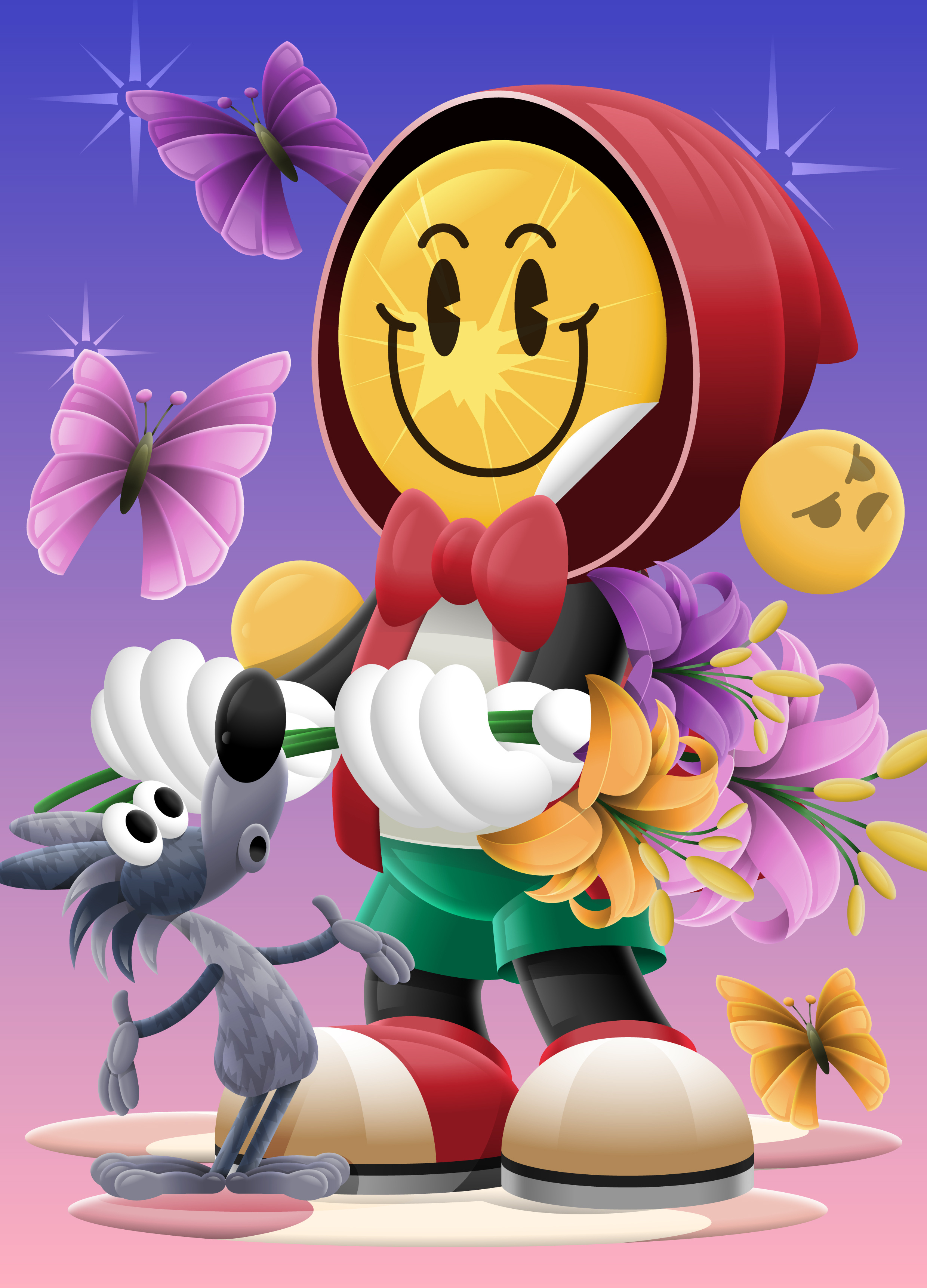 Brave Little Red Riding Hood abstract artwork cartoon character character design colorful cute digital art digital drawing digital illustration drawing graphic design illustration illustration art illustrations pop smile vector vector illustration vintage