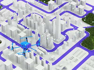 Drones city 3d 3danimation aerial animation buildings cinema4d city design drones illustration motion design octanerender