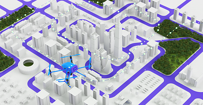 Drones city 3d 3danimation aerial animation buildings cinema4d city design drones illustration motion design octanerender