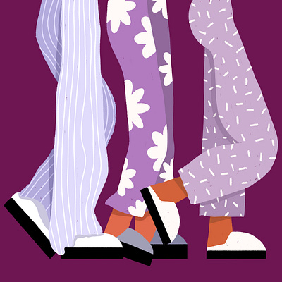 Pajama Pants art calm cozy design flowers graphic design illustration legs minimalistic art pajama pajama party palette pattern purple pajama simpleillustration sleep zen
